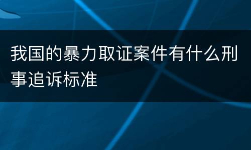 我国的暴力取证案件有什么刑事追诉标准