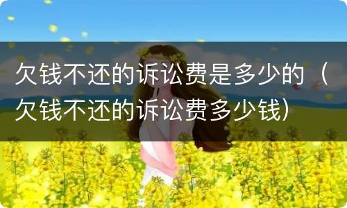 欠钱不还的诉讼费是多少的（欠钱不还的诉讼费多少钱）