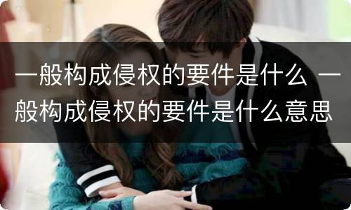 一般构成侵权的要件是什么 一般构成侵权的要件是什么意思