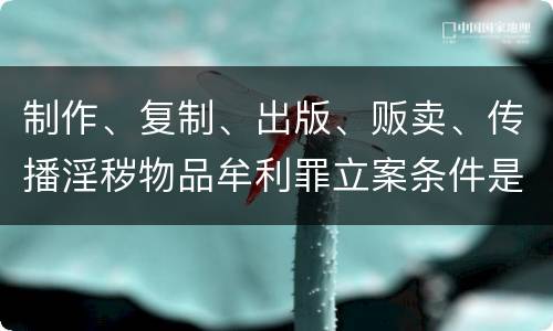 制作、复制、出版、贩卖、传播淫秽物品牟利罪立案条件是什么