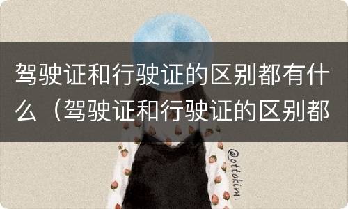 驾驶证和行驶证的区别都有什么（驾驶证和行驶证的区别都有什么用）