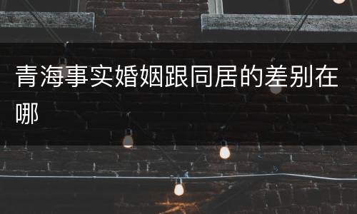 青海事实婚姻跟同居的差别在哪