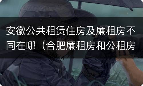 安徽公共租赁住房及廉租房不同在哪（合肥廉租房和公租房的区别）
