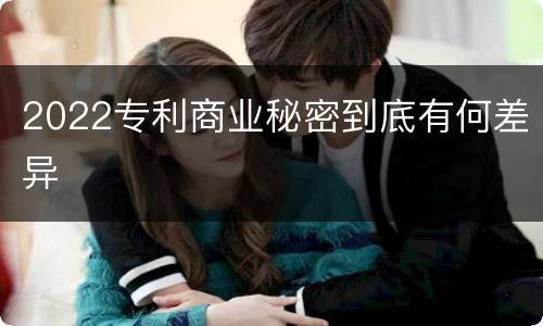 2022专利商业秘密到底有何差异