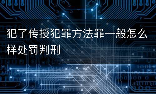 犯了传授犯罪方法罪一般怎么样处罚判刑