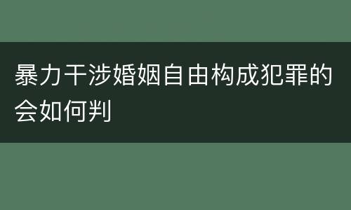 暴力干涉婚姻自由构成犯罪的会如何判