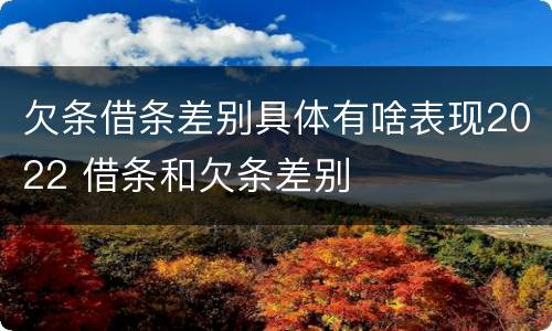 欠条借条差别具体有啥表现2022 借条和欠条差别