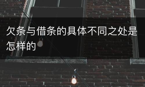 欠条与借条的具体不同之处是怎样的