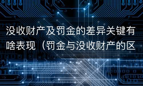 没收财产及罚金的差异关键有啥表现（罚金与没收财产的区别与联系）