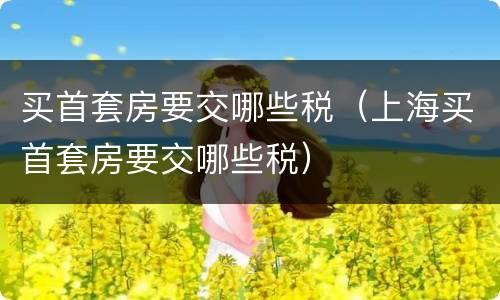 买首套房要交哪些税（上海买首套房要交哪些税）