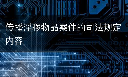 传播淫秽物品案件的司法规定内容