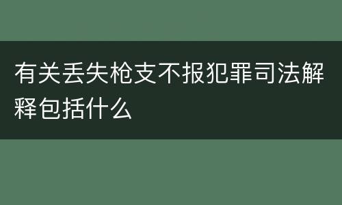 有关丢失枪支不报犯罪司法解释包括什么