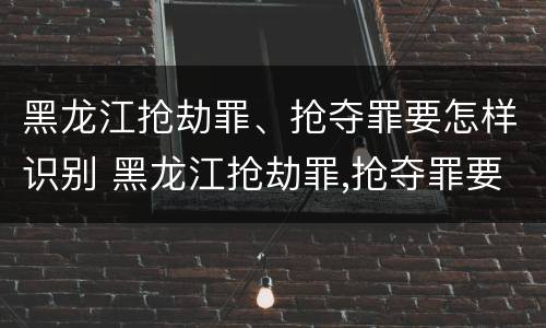 黑龙江抢劫罪、抢夺罪要怎样识别 黑龙江抢劫罪,抢夺罪要怎样识别证据