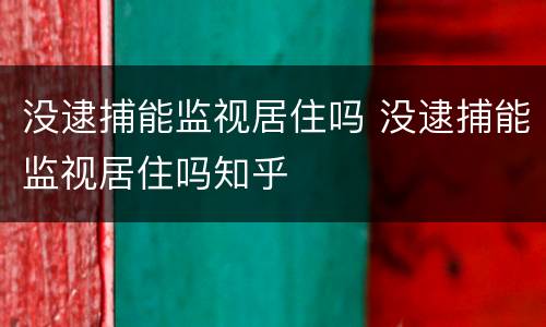 没逮捕能监视居住吗 没逮捕能监视居住吗知乎