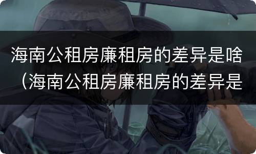 海南公租房廉租房的差异是啥（海南公租房廉租房的差异是啥呀）