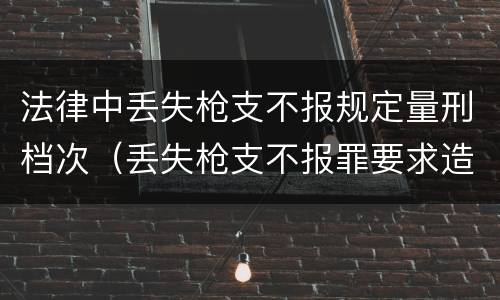 法律中丢失枪支不报规定量刑档次（丢失枪支不报罪要求造成了严重后果的才构成犯罪）