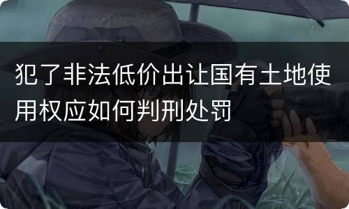 犯了非法低价出让国有土地使用权应如何判刑处罚