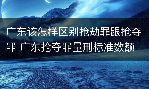 广东该怎样区别抢劫罪跟抢夺罪 广东抢夺罪量刑标准数额