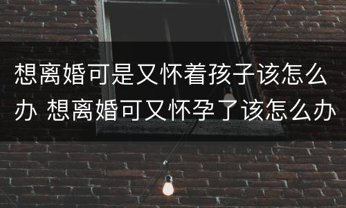 想离婚可是又怀着孩子该怎么办 想离婚可又怀孕了该怎么办