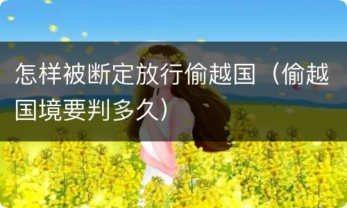 怎样被断定放行偷越国（偷越国境要判多久）