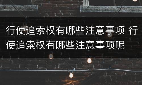 行使追索权有哪些注意事项 行使追索权有哪些注意事项呢