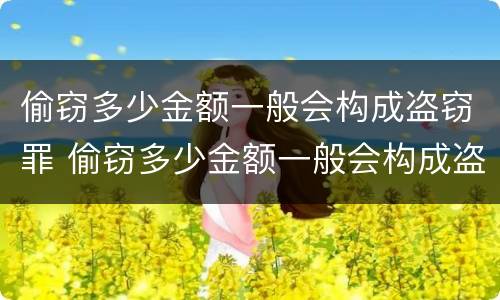 偷窃多少金额一般会构成盗窃罪 偷窃多少金额一般会构成盗窃罪呢