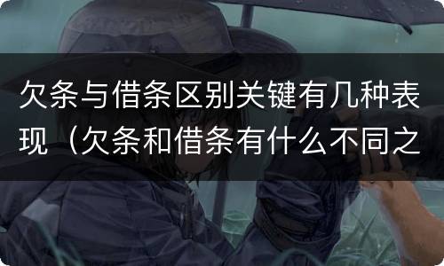 欠条与借条区别关键有几种表现（欠条和借条有什么不同之处）