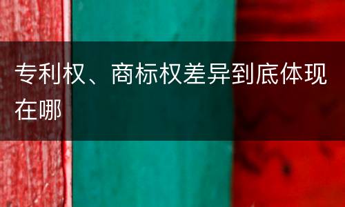 专利权、商标权差异到底体现在哪