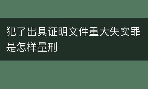 犯了出具证明文件重大失实罪是怎样量刑