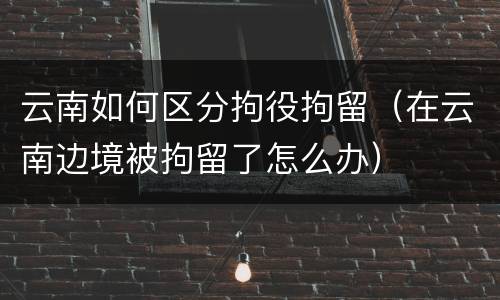 云南如何区分拘役拘留（在云南边境被拘留了怎么办）