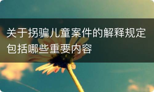 关于拐骗儿童案件的解释规定包括哪些重要内容