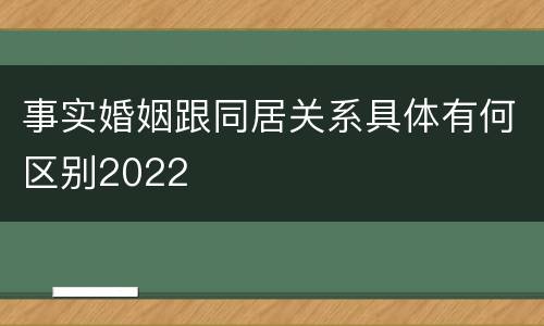 事实婚姻跟同居关系具体有何区别2022