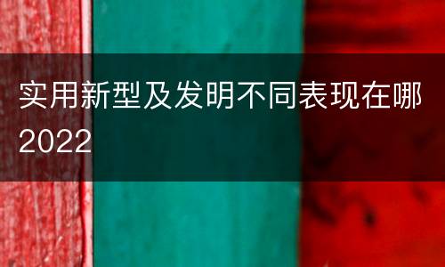 实用新型及发明不同表现在哪2022