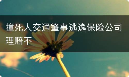 撞死人交通肇事逃逸保险公司理赔不