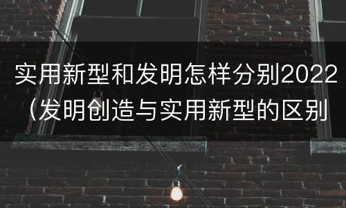 实用新型和发明怎样分别2022（发明创造与实用新型的区别）