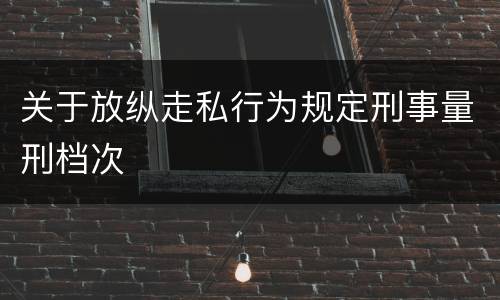 关于放纵走私行为规定刑事量刑档次