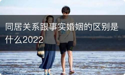 同居关系跟事实婚姻的区别是什么2022