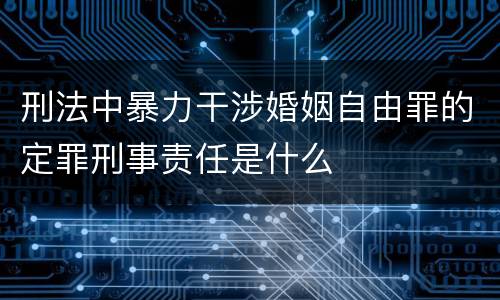 刑法中暴力干涉婚姻自由罪的定罪刑事责任是什么