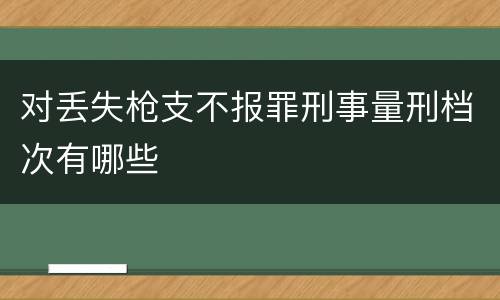 对丢失枪支不报罪刑事量刑档次有哪些