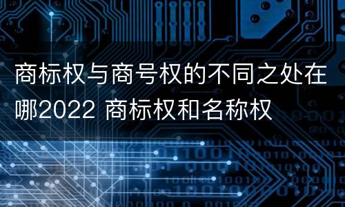 商标权与商号权的不同之处在哪2022 商标权和名称权