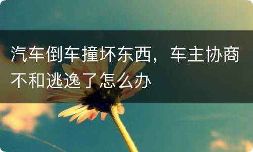 汽车倒车撞坏东西，车主协商不和逃逸了怎么办