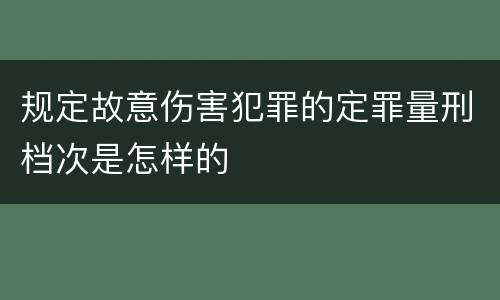 规定故意伤害犯罪的定罪量刑档次是怎样的