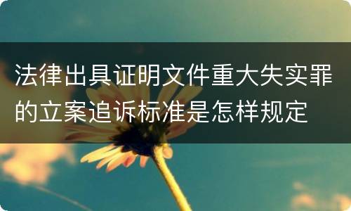 法律出具证明文件重大失实罪的立案追诉标准是怎样规定