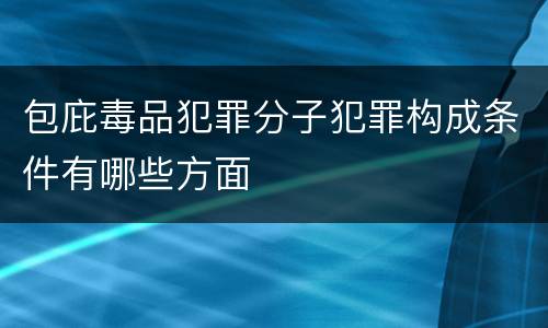 包庇毒品犯罪分子犯罪构成条件有哪些方面