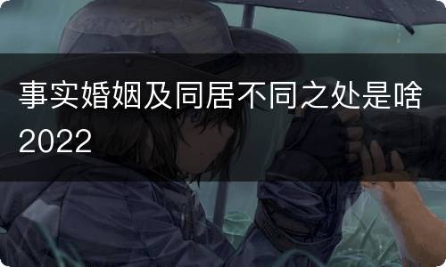 事实婚姻及同居不同之处是啥2022