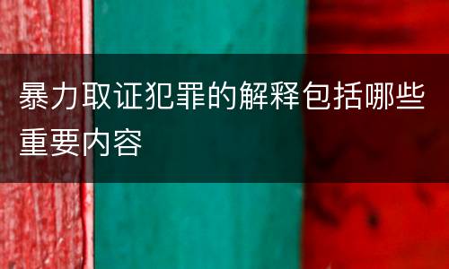 暴力取证犯罪的解释包括哪些重要内容
