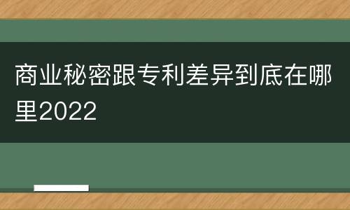 商业秘密跟专利差异到底在哪里2022