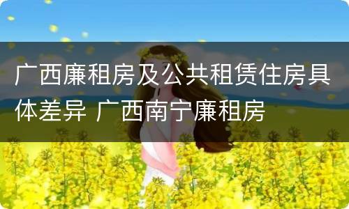 广西廉租房及公共租赁住房具体差异 广西南宁廉租房