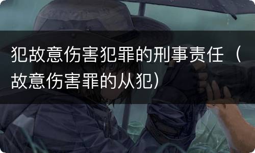 犯故意伤害犯罪的刑事责任（故意伤害罪的从犯）