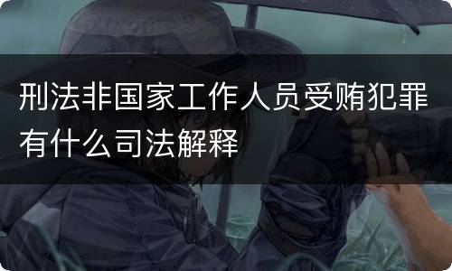 刑法非国家工作人员受贿犯罪有什么司法解释